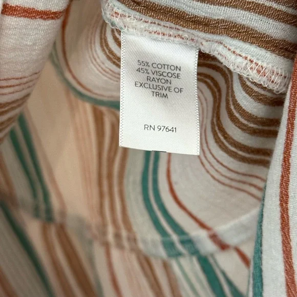 J. Jill Striped Tiered Tunic Tank Top XS Boho‎ Lightweight Tassels - Picture 5 of 6